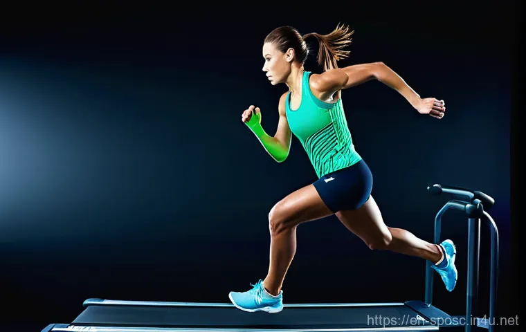 스포츠동작 분석 - **Prompt 1: Dynamic Motion Analysis of a Sprinter**
    "A fit female sprinter, mid-stride, wearing ...