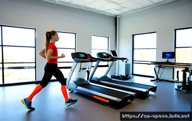 스포츠 과학의 진로 - Photorealistic university sports science laboratory, confident young researcher in modest athletic w...