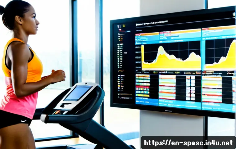Home 32 스포츠과학 데이터 분석 - Photorealistic sports science data analysis lab, diverse athletic performance analyst reviewing colo...